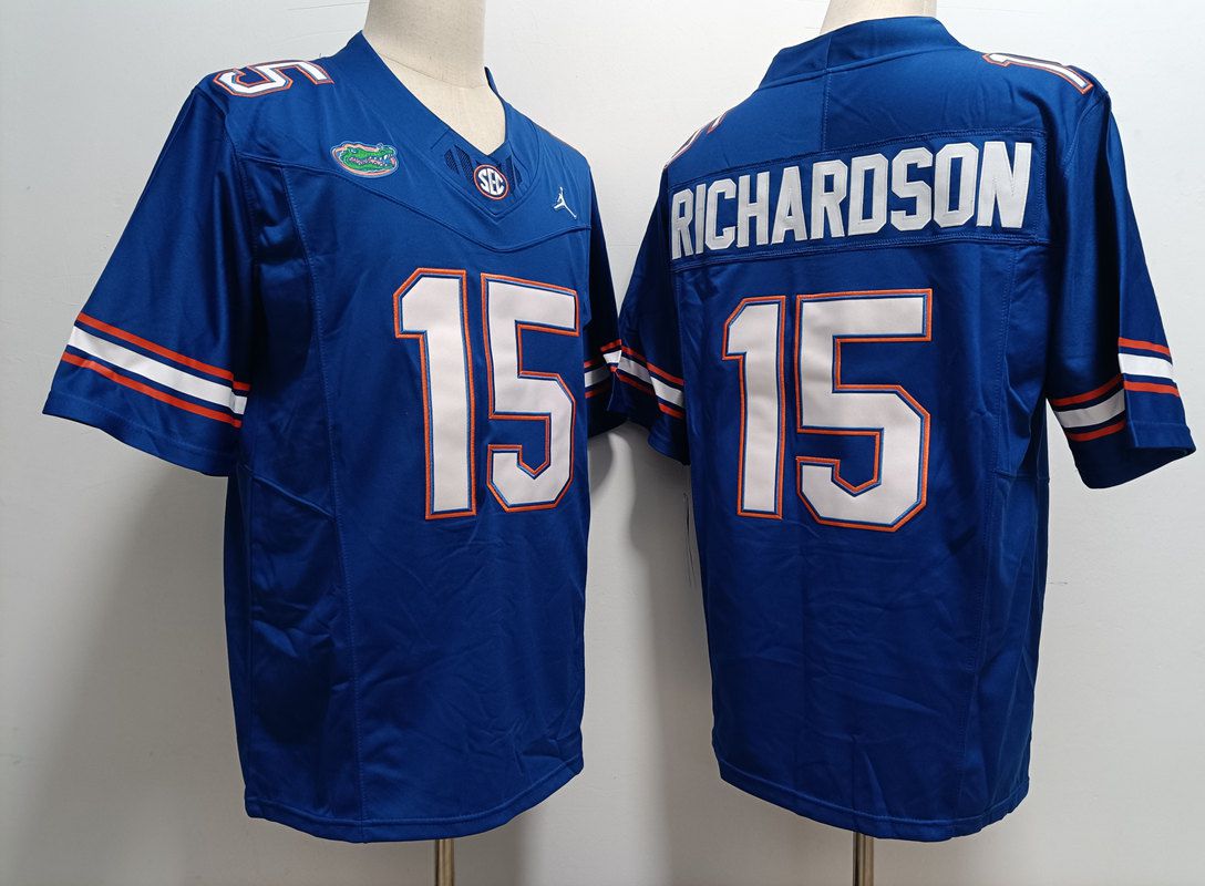 Men Florida Gators 15 Richardson Blue 2025 NCAA Jersey style 1